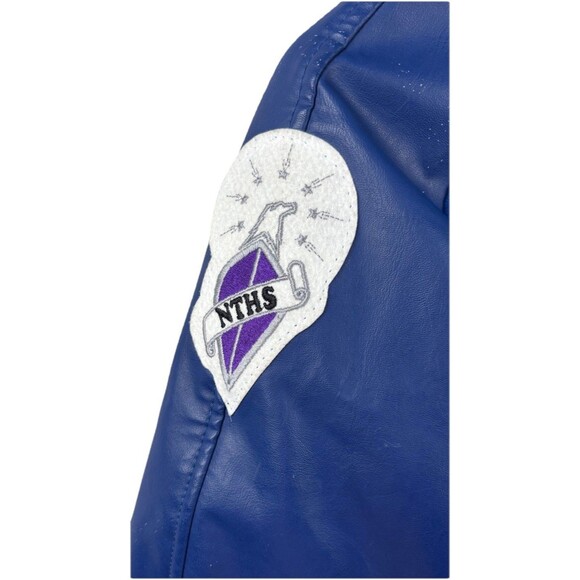 Dilly Letterman Sports Varsity Jacket Blue W/ Blue Arms - Mens Women Size Small - Picture 5 of 7